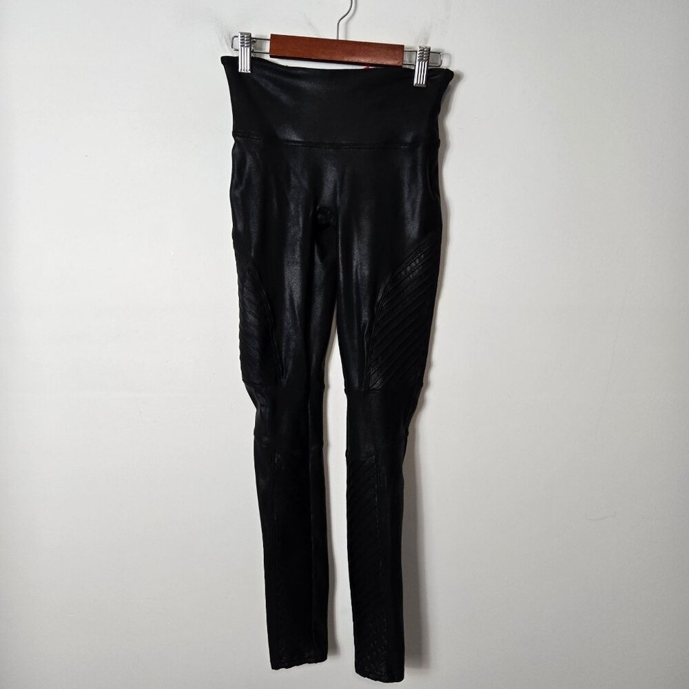 Spanx Size S Faux Leather Moto Pull-On Leggings